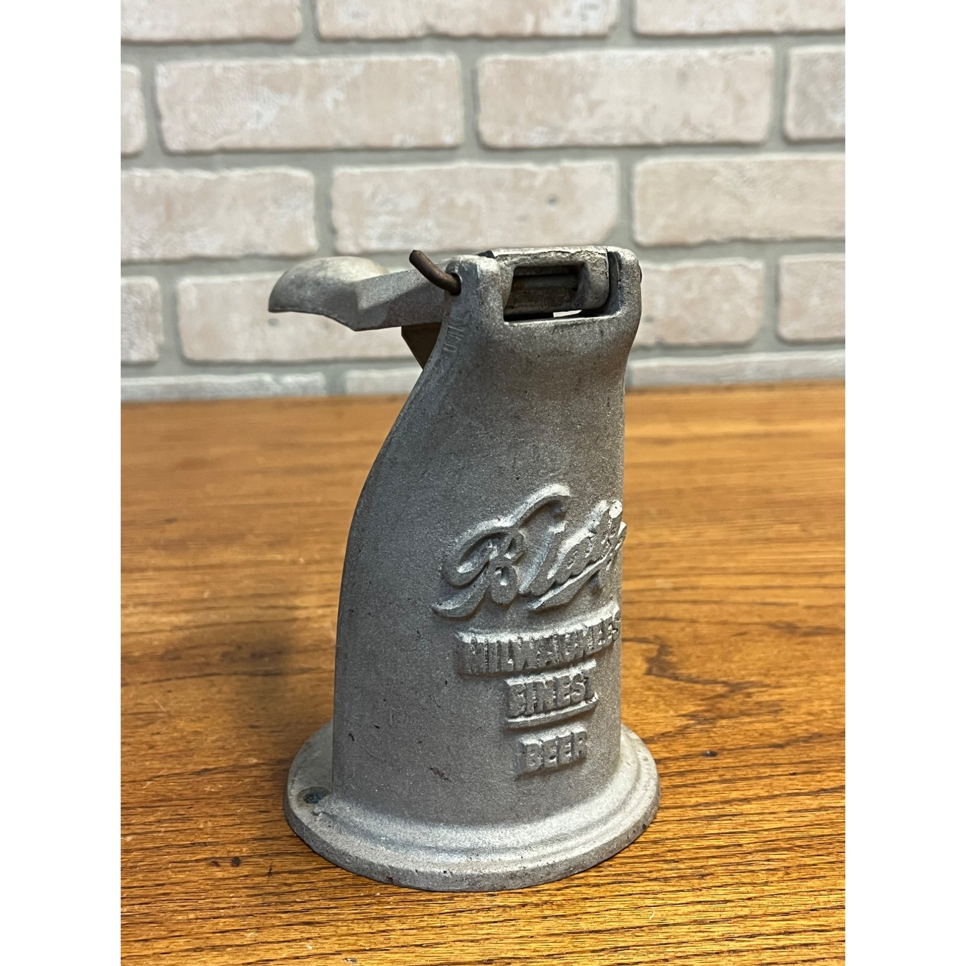 RARE Vintage Blatz Milwaukee Beer Advertising Cast Aluminum Flat Top Can Opener