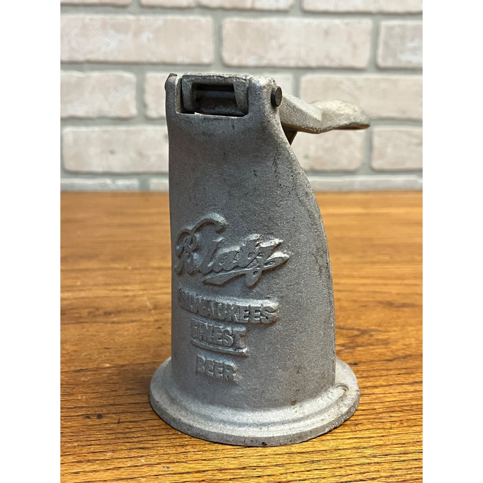 RARE Vintage Blatz Milwaukee Beer Advertising Cast Aluminum Flat Top Can Opener