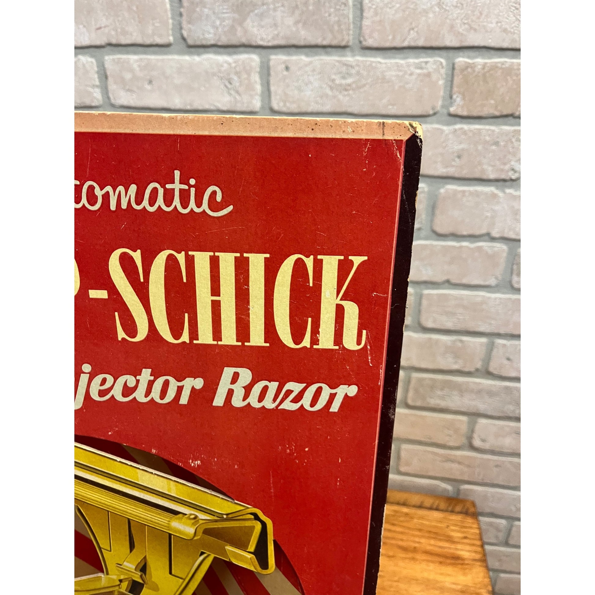 Vintage EverSharp Schick Injector Safety Razor Advertising Store Display Sign
