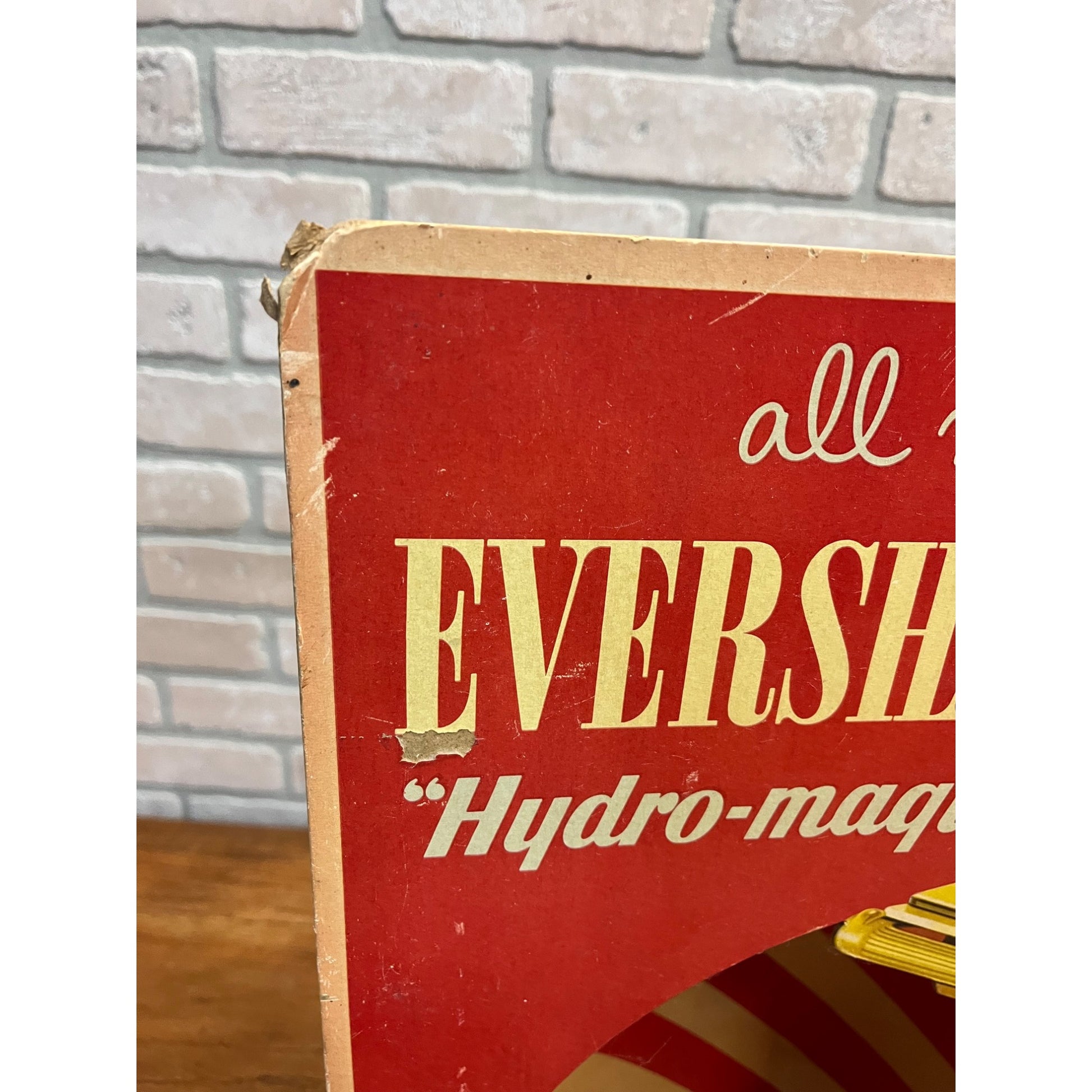 Vintage EverSharp Schick Injector Safety Razor Advertising Store Display Sign