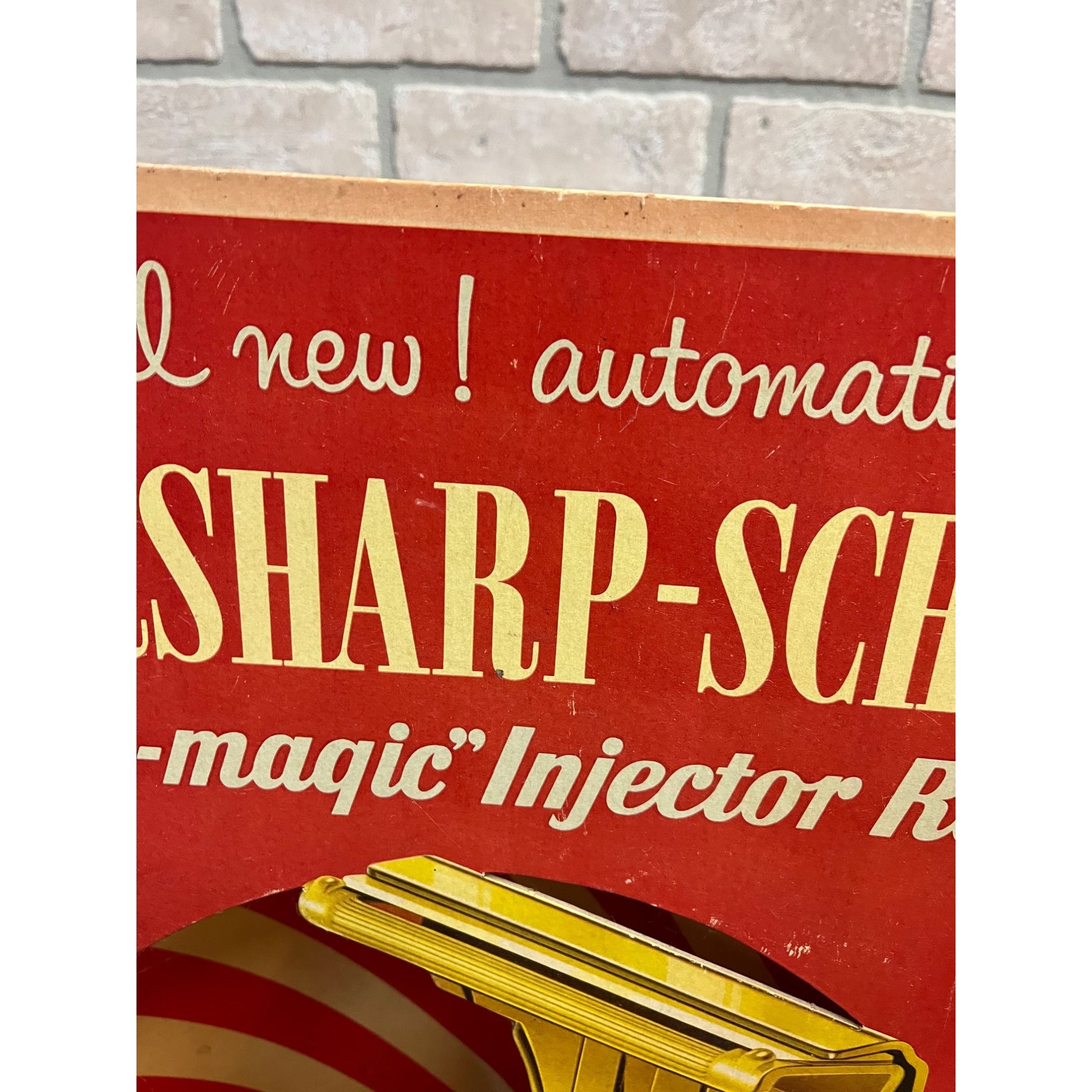 Vintage EverSharp Schick Injector Safety Razor Advertising Store Display Sign