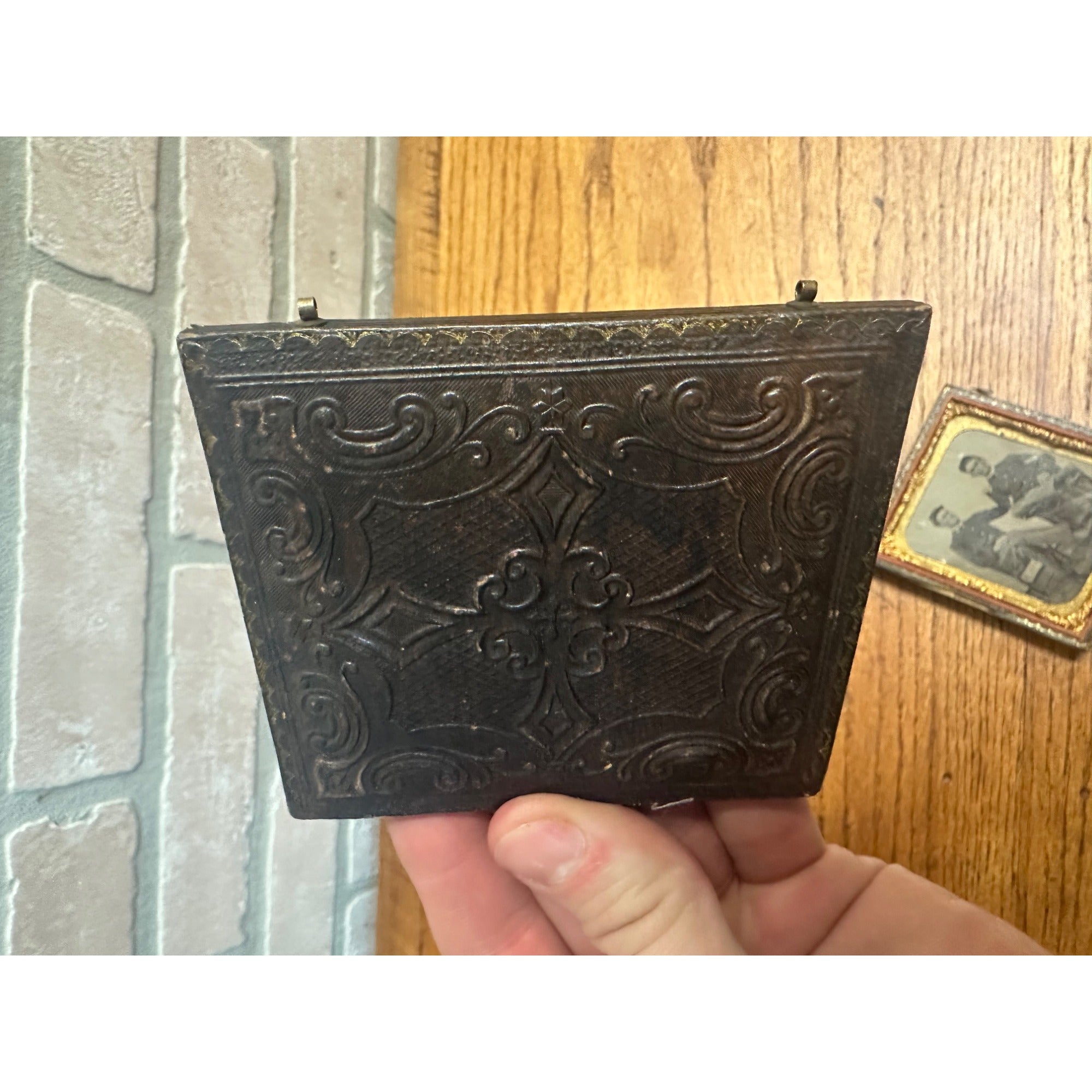 Original Indian Wars Span-Am Tintype Photo Soldiers Officer & Private + Case