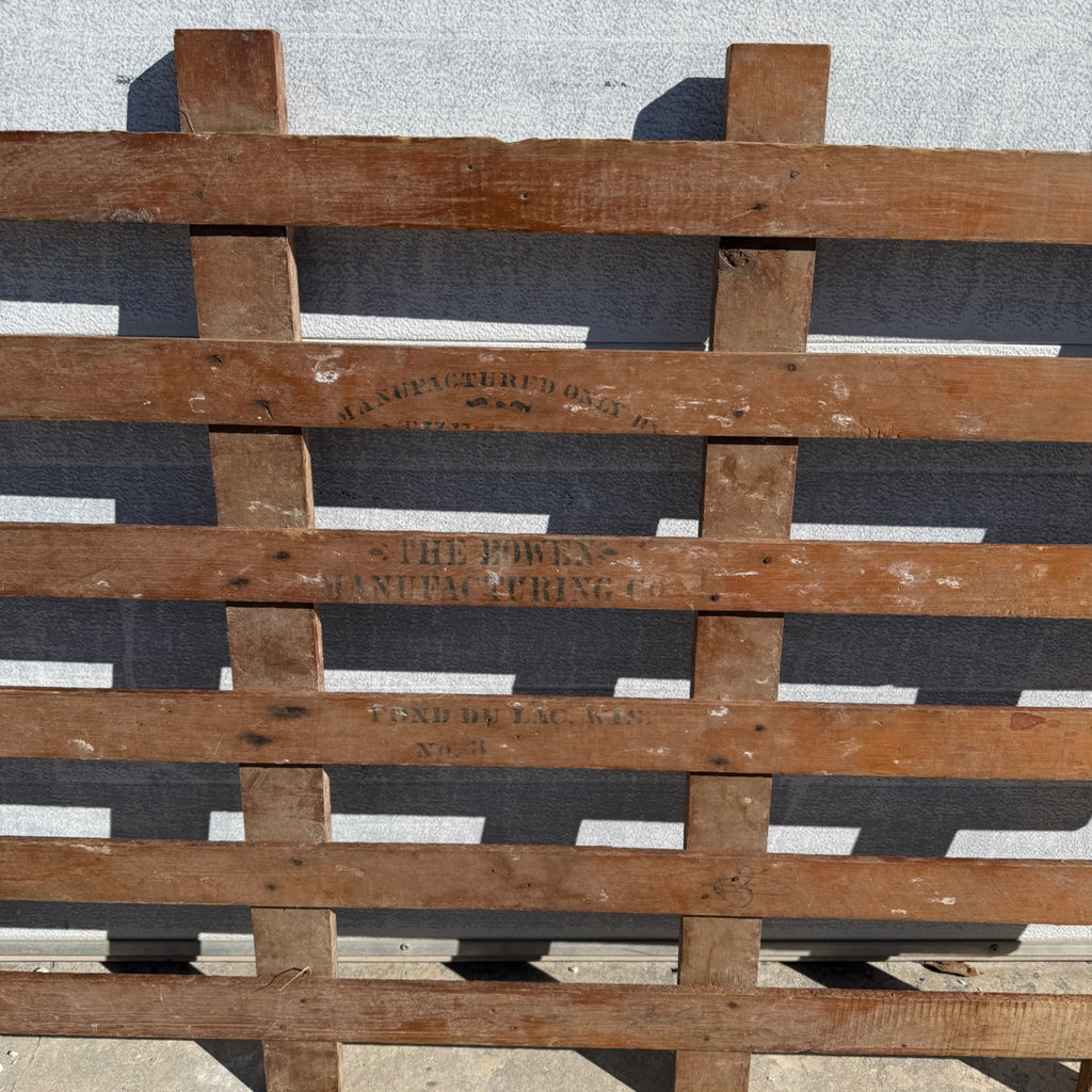 Antique Bowen Manufacturing Co. (Fond du Lac Wis) Wooden Panel