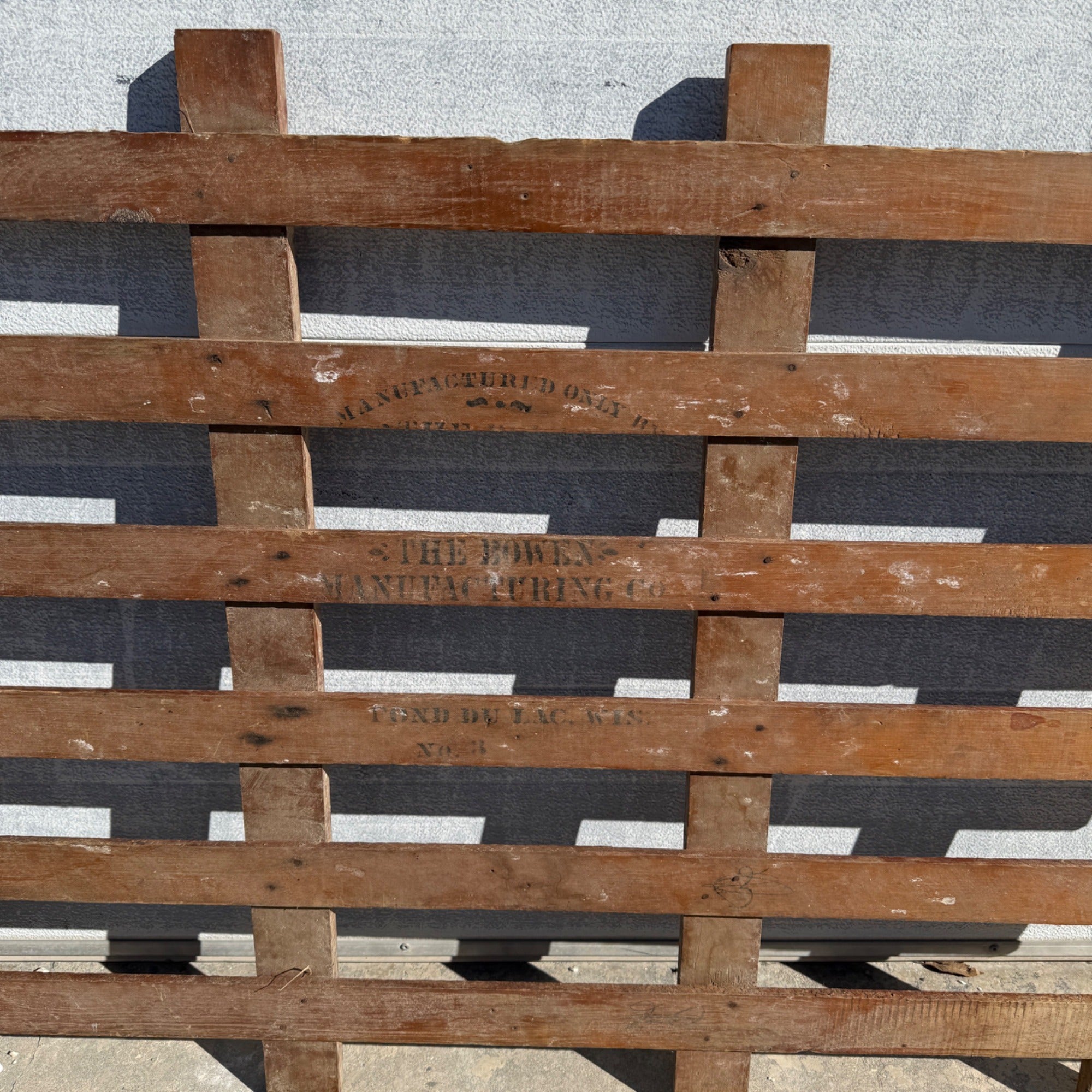 Antique Bowen Manufacturing Co. (Fond du Lac Wis) Wooden Panel