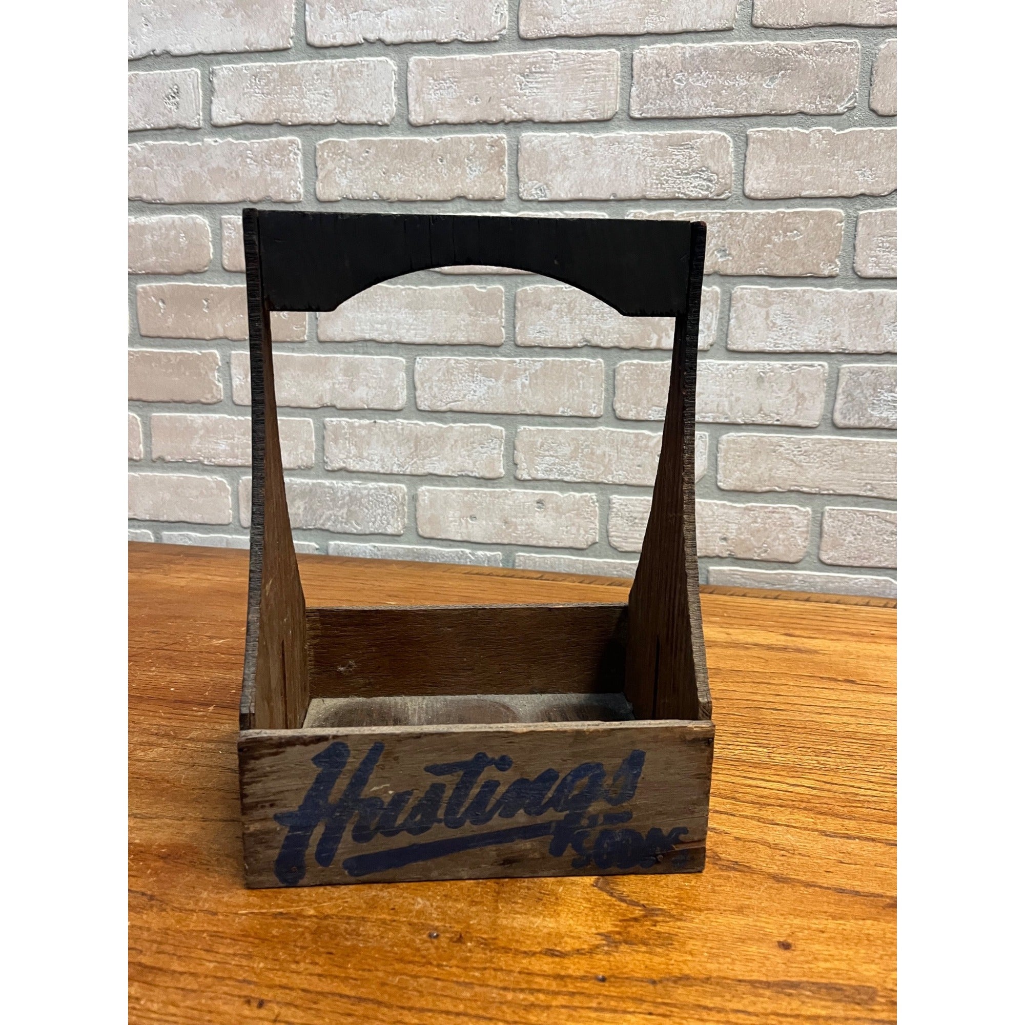 RARE Vintage 1940s Hustings Sodas Milwaukee Wis 6-Pack Bottle Carrier Wisconsin