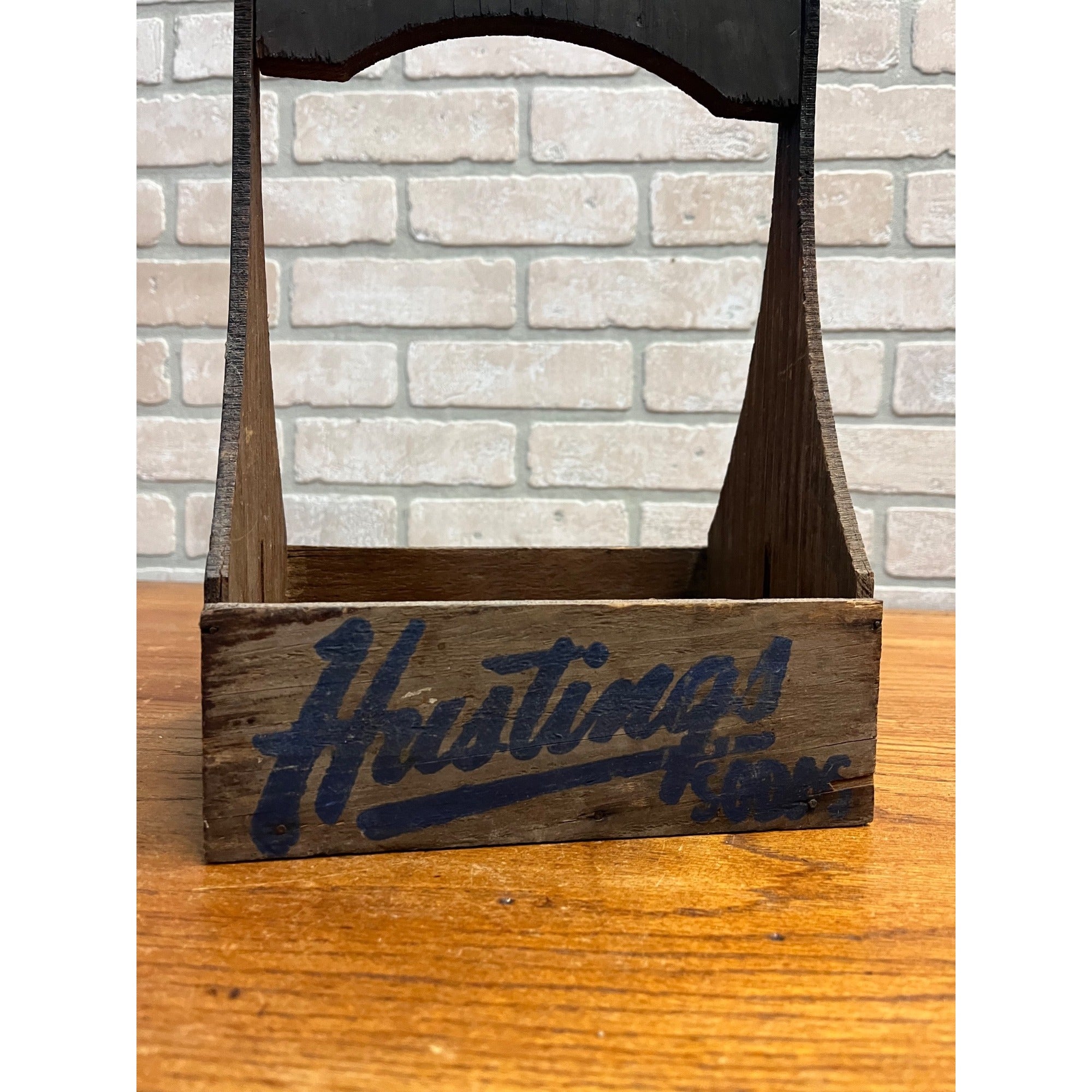 RARE Vintage 1940s Hustings Sodas Milwaukee Wis 6-Pack Bottle Carrier Wisconsin