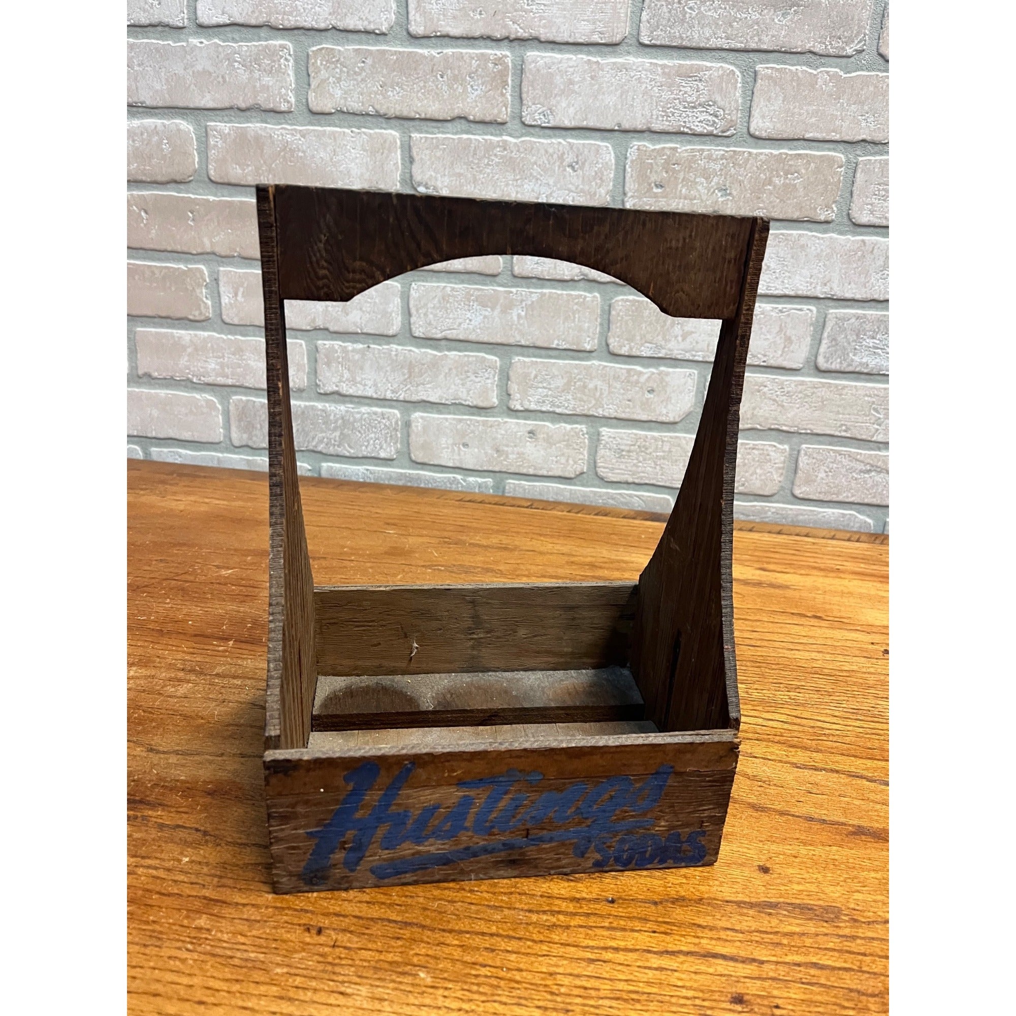 RARE Vintage 1940s Hustings Sodas Milwaukee Wis 6-Pack Bottle Carrier Wisconsin