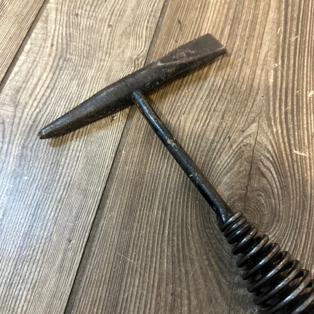 Vintage Welding Chisel Chipping Hammer Tool w/ Spring Coil Handle