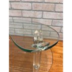 Vintage 1960s Store Display 2-Tier Kidney-Shaped Glass Display Stand Shelf