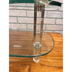 Vintage 1960s Store Display 2-Tier Kidney-Shaped Glass Display Stand Shelf