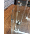 Vintage 1960s Store Display 2-Tier Kidney-Shaped Glass Display Stand Shelf