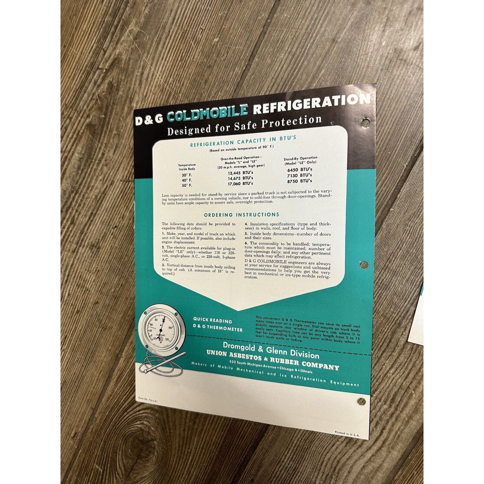 Vintage 1950s Dromgold & Glenn D&G Coldmobile Refrigeration Trucks Advertising