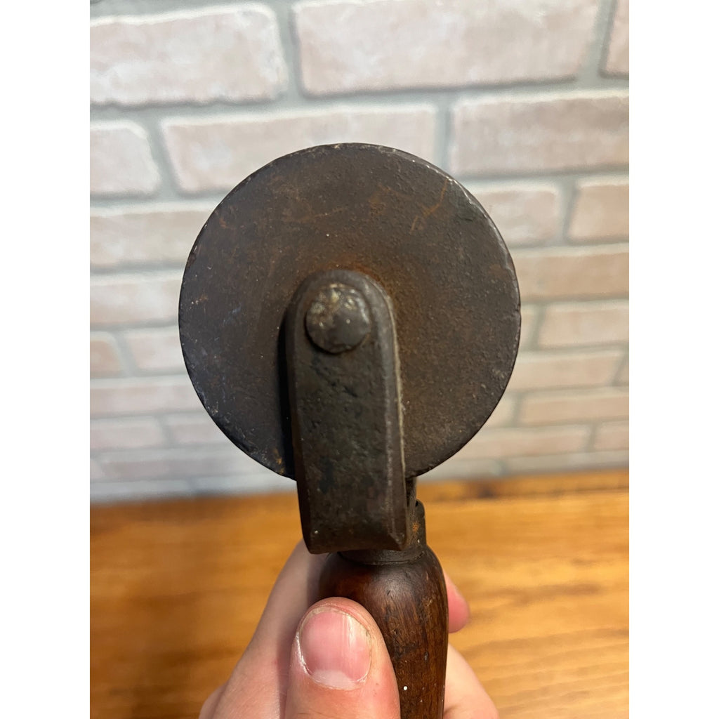 Antique Vintage Wooden Handled Pressure Roller - Leather Pressing / Gluing Tool