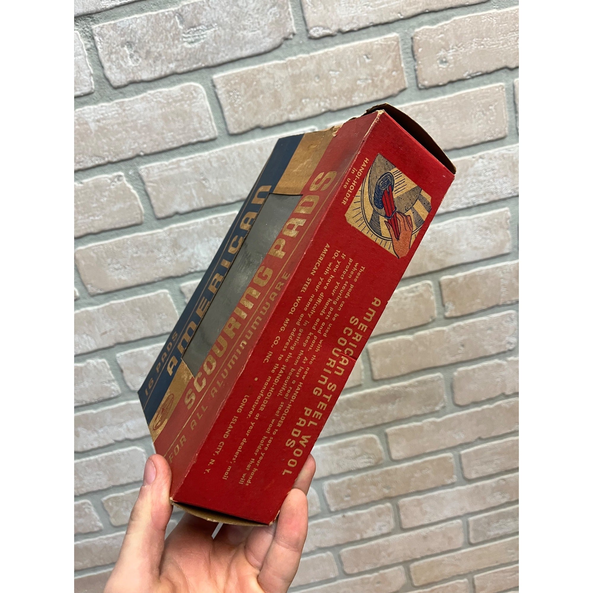 Vintage 1950s American Steel Wool Scouring Pads Box + Pads Film Prop Decor