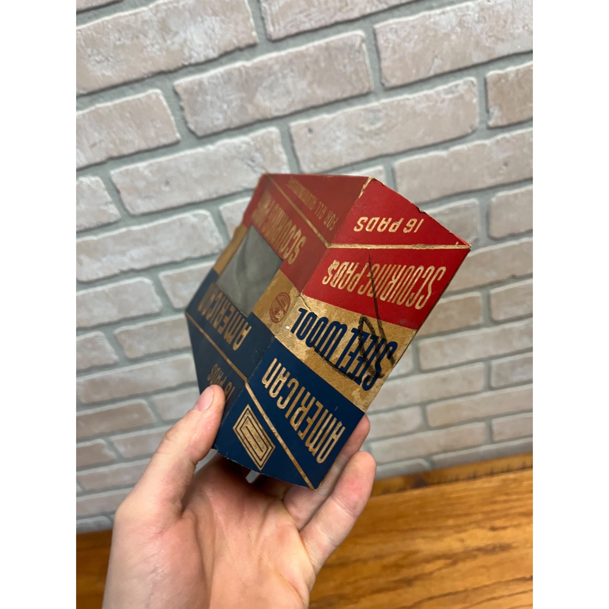 Vintage 1950s American Steel Wool Scouring Pads Box + Pads Film Prop Decor