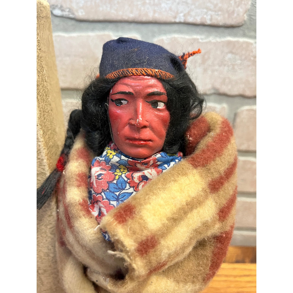 Vintage Minnetonka Indian Doll Native American Blanket Wrapped Figure 11.5" Toy