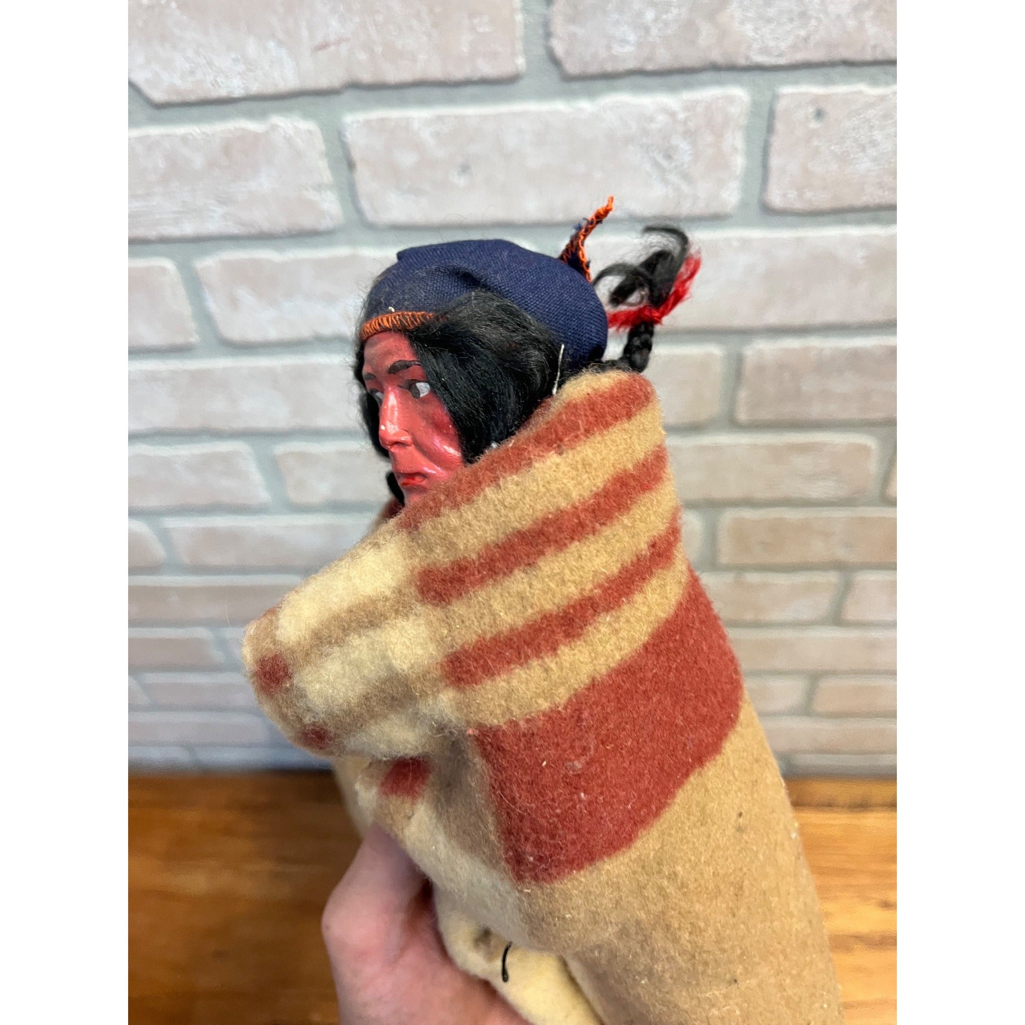 Vintage Minnetonka Indian Doll Native American Blanket Wrapped Figure 11.5" Toy