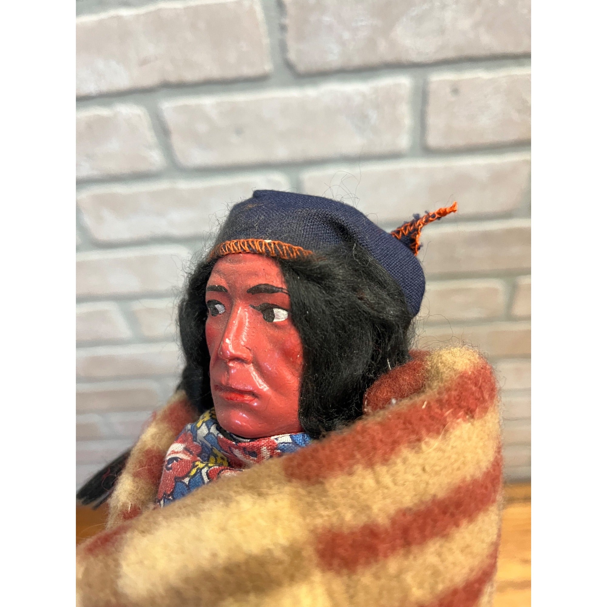 Vintage Minnetonka Indian Doll Native American Blanket Wrapped Figure 11.5" Toy