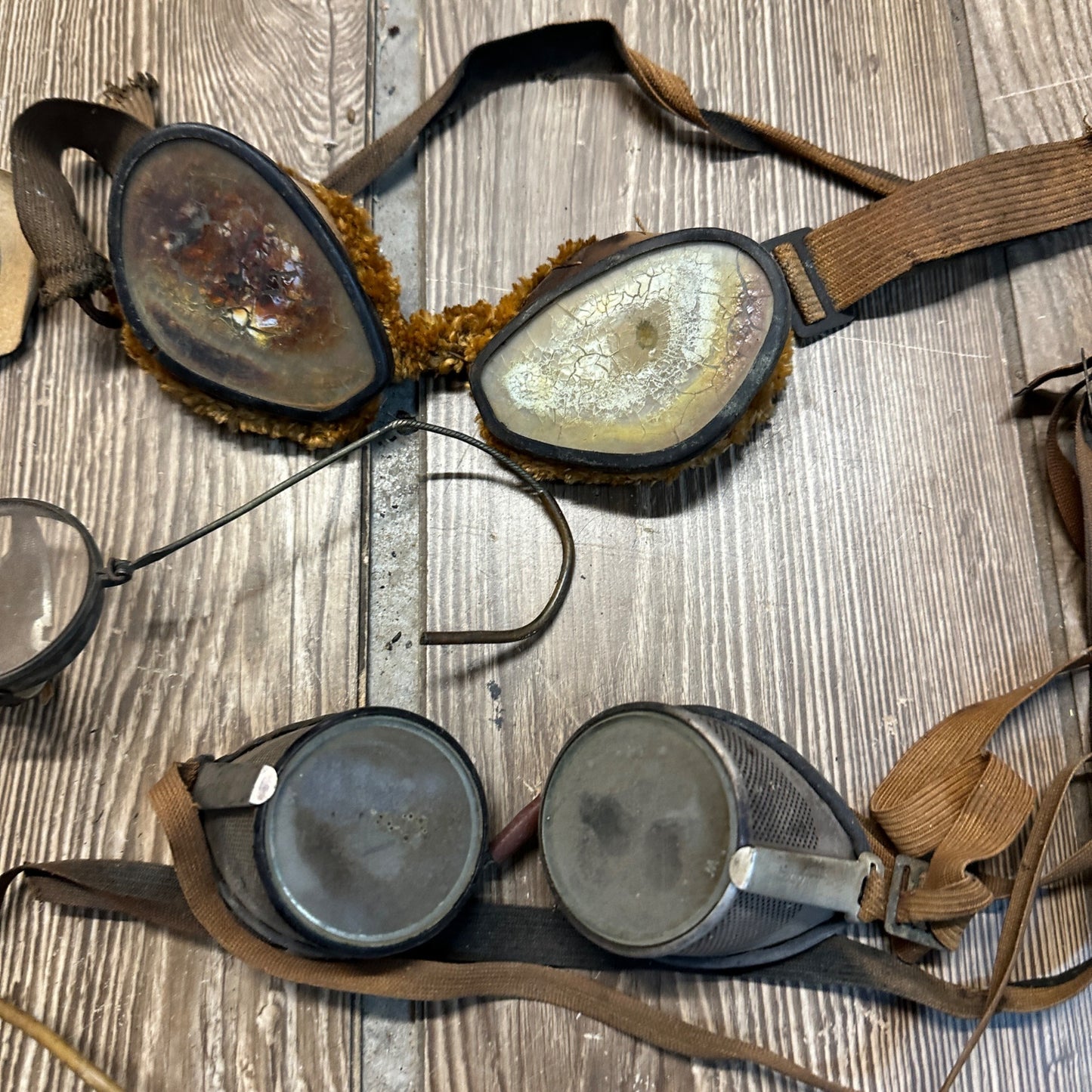 Antique Huge Lot (7) 1920s-30s Motorcycle Riding Glasses Goggles