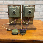Pair Vintage Green Connecticut Elec. Wall Telephone Intercom Phone