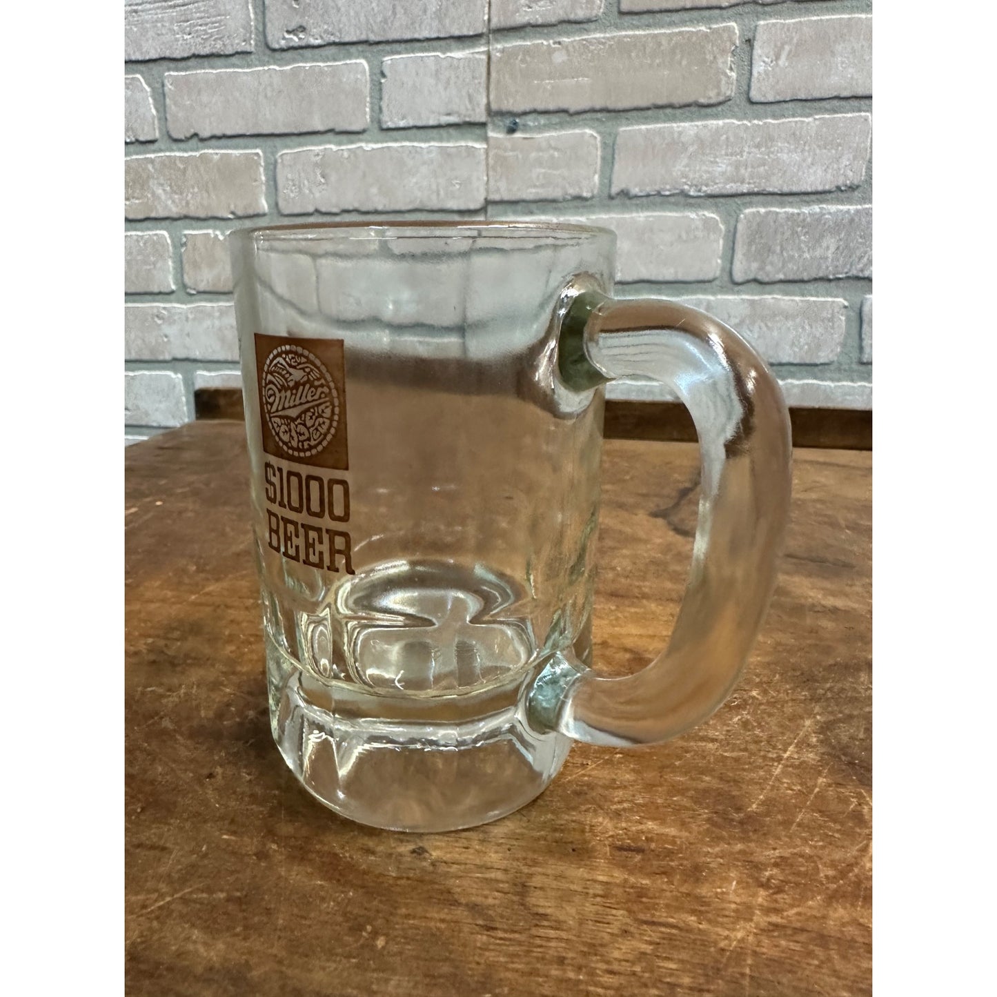 VINTAGE MILLER $1000 NATURAL PROCESS BEER 5" GLASS MUG GETTELMAN HARD TO FIND