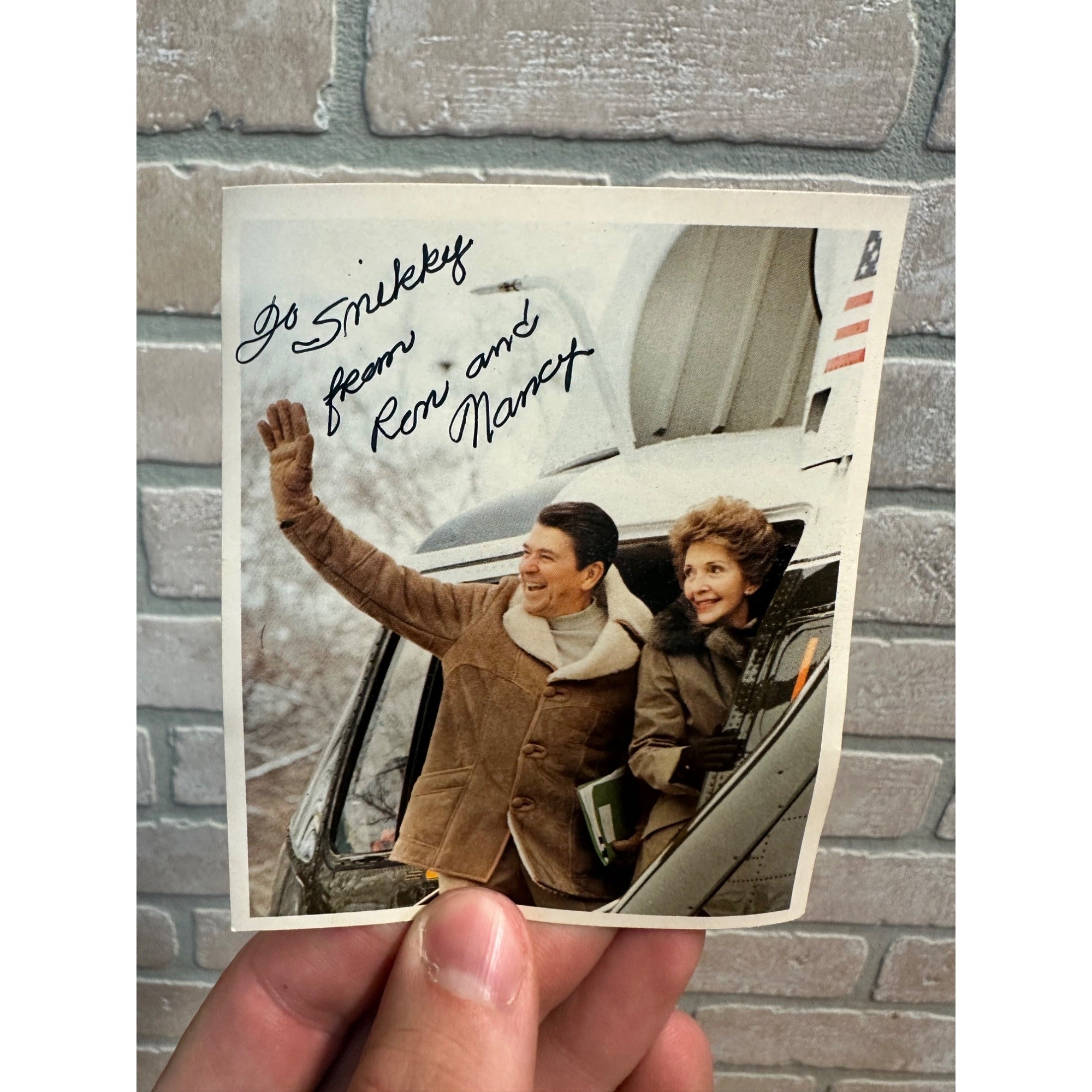 Signed Ronald Reagan & Nancy Official White House Photo by Michael Evans