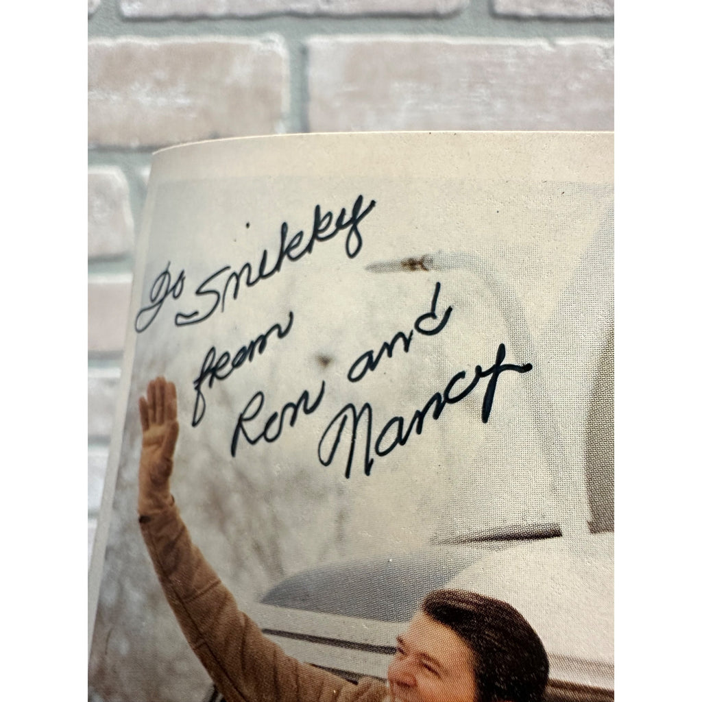 Signed Ronald Reagan & Nancy Official White House Photo by Michael Evans