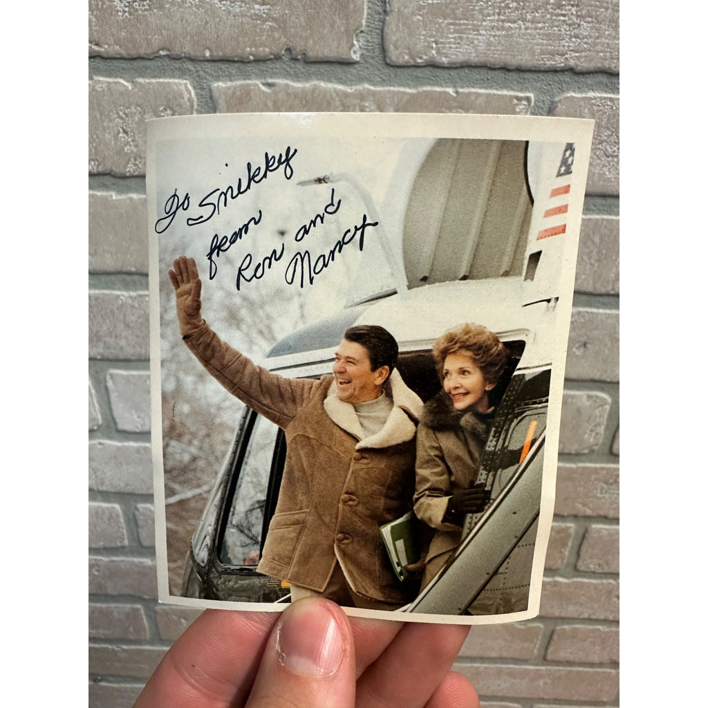 Signed Ronald Reagan & Nancy Official White House Photo by Michael Evans