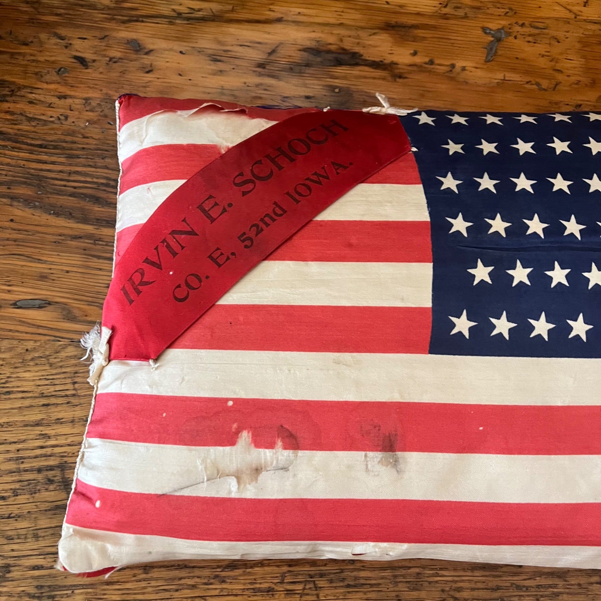 Original Spanish American War 46-Star American Flag / Cuban Flag Pillow