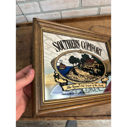 Vintage Southern Comfort Whiskey Bar Pub Wall Advertising Mirror Sign 14.5x11.5