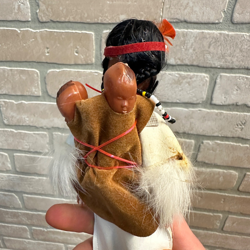 Vintage 1960s Native American Indian Sleepy Eye Dolls Child + Mother w/ Twins