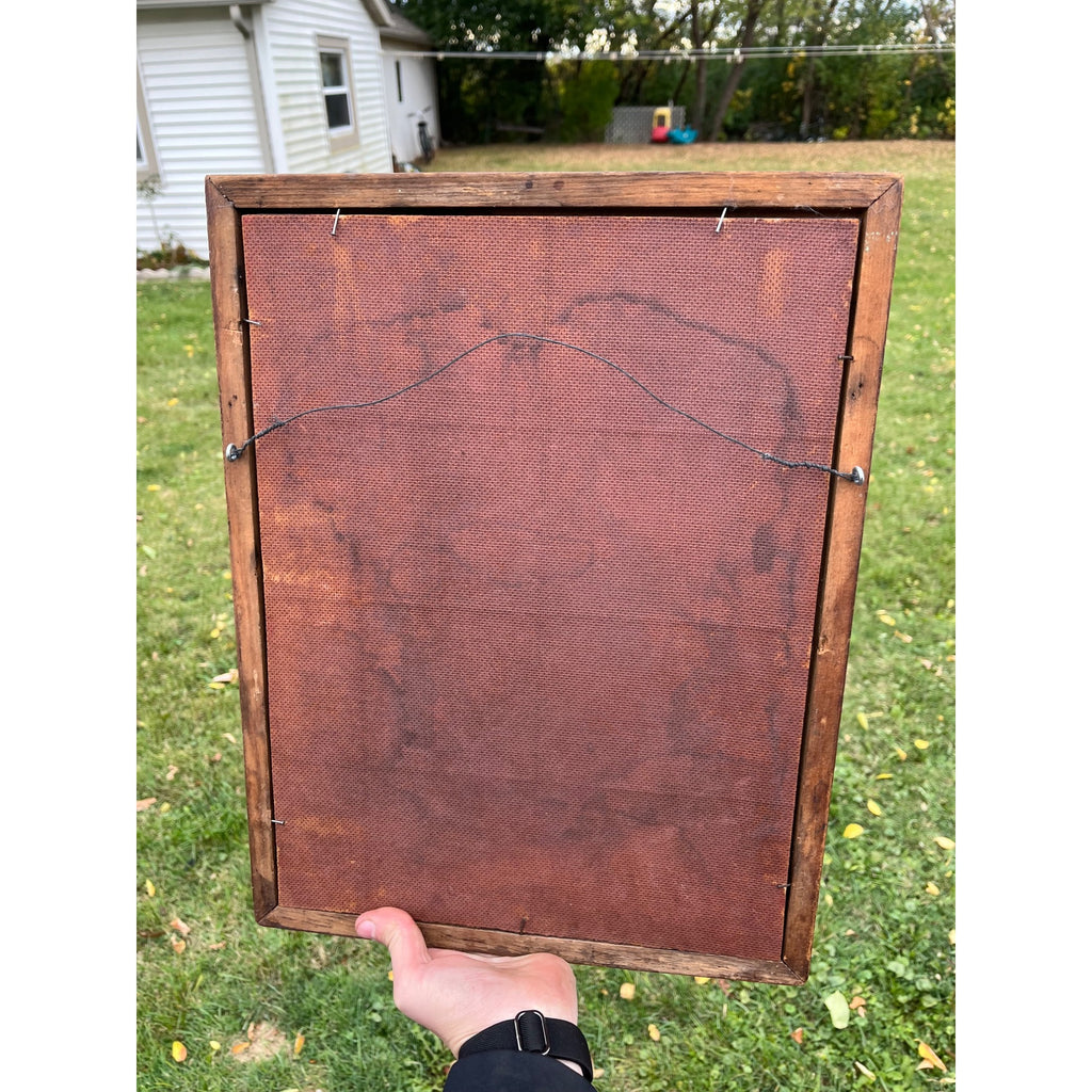 RARE Vintage Schlitz Beer Pre-Prohibition Reverse Painted Glass Framed Sign ROG