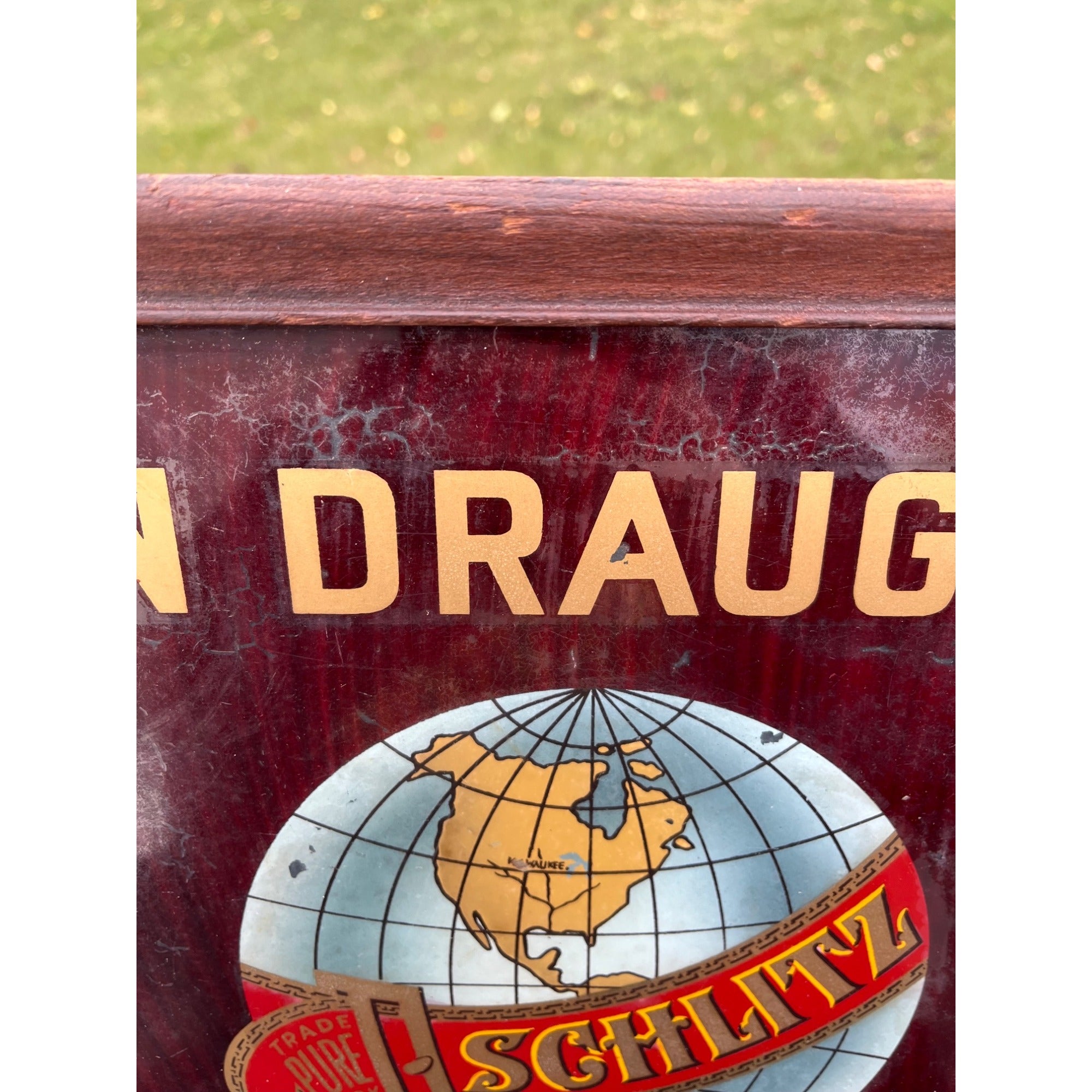 RARE Vintage Schlitz Beer Pre-Prohibition Reverse Painted Glass Framed Sign ROG