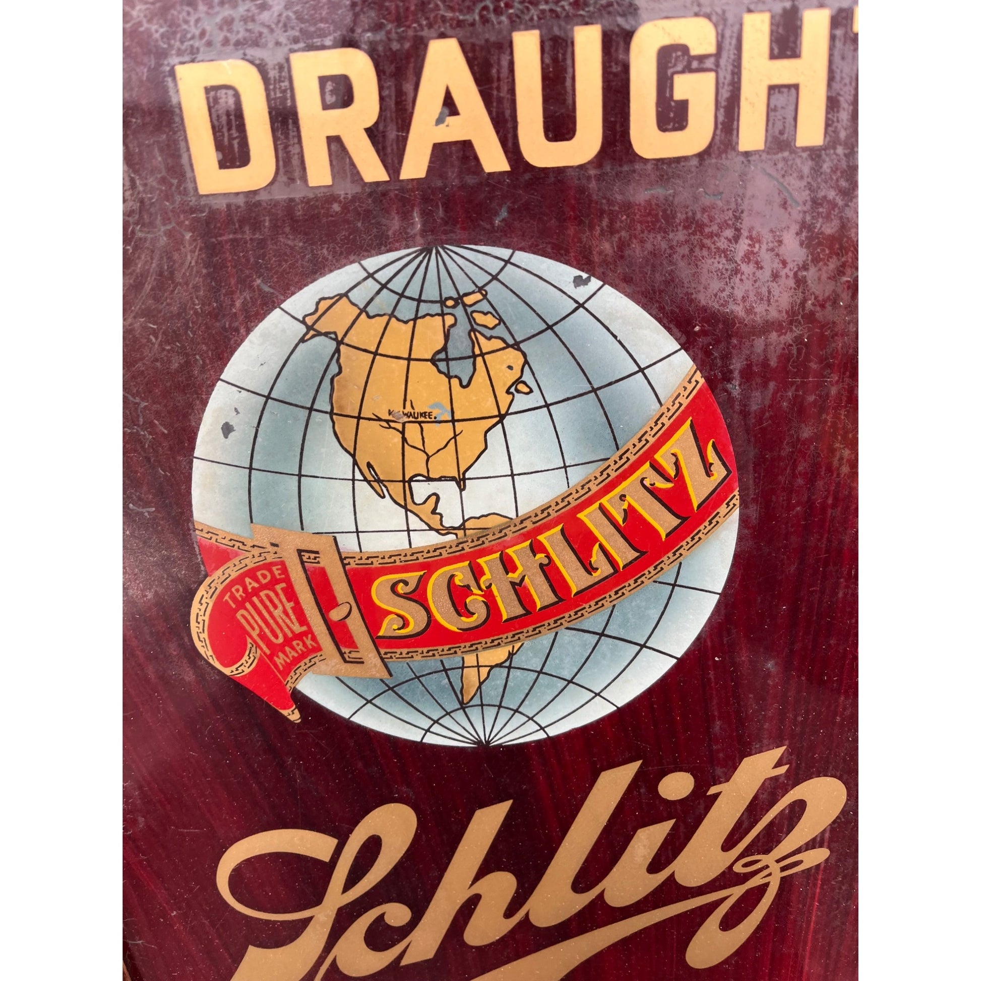 RARE Vintage Schlitz Beer Pre-Prohibition Reverse Painted Glass Framed Sign ROG