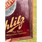 RARE Vintage Schlitz Beer Pre-Prohibition Reverse Painted Glass Framed Sign ROG