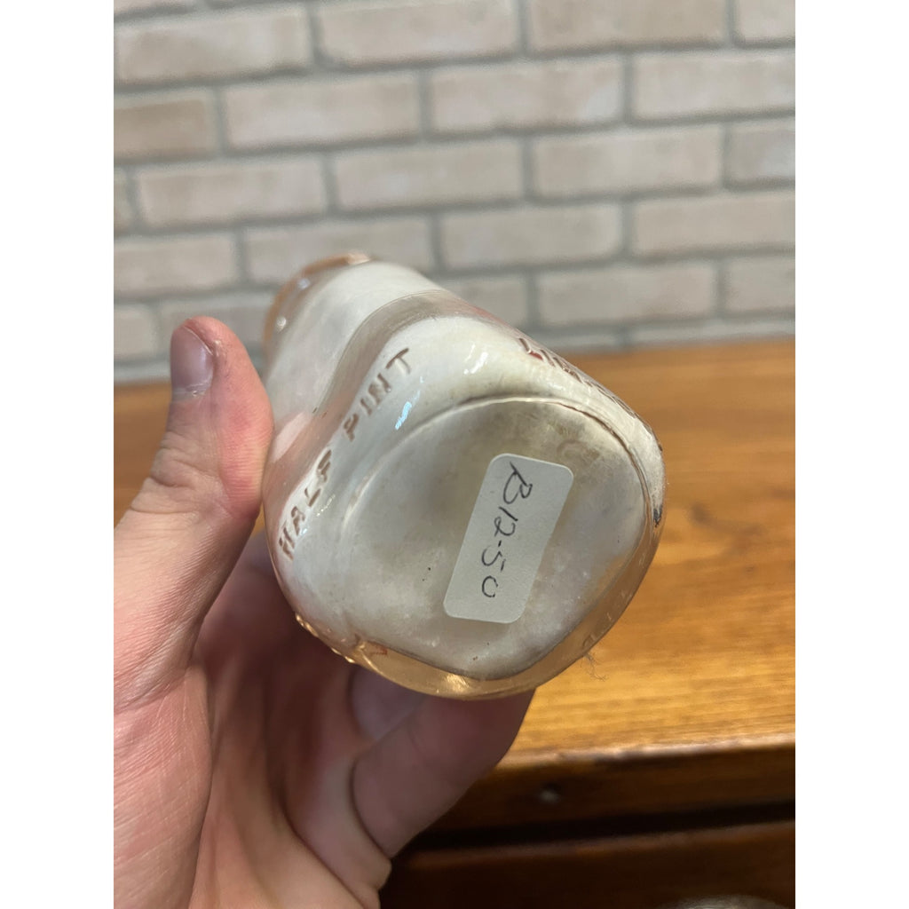 Vintage Barton Dairy Wisconsin WI Wis ACL HALF PINT Milk Bottle RARE