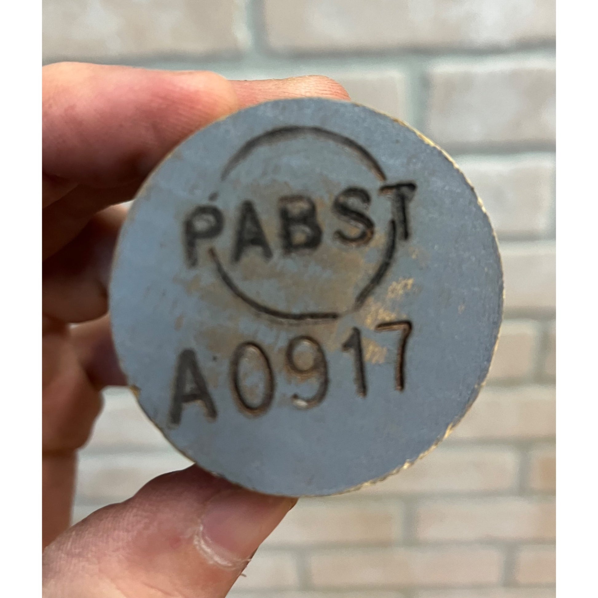 Vintage Pre-Prohibition Pabst Blue Ribbon Beer Barrel Keg Stopper Bung -- Blue