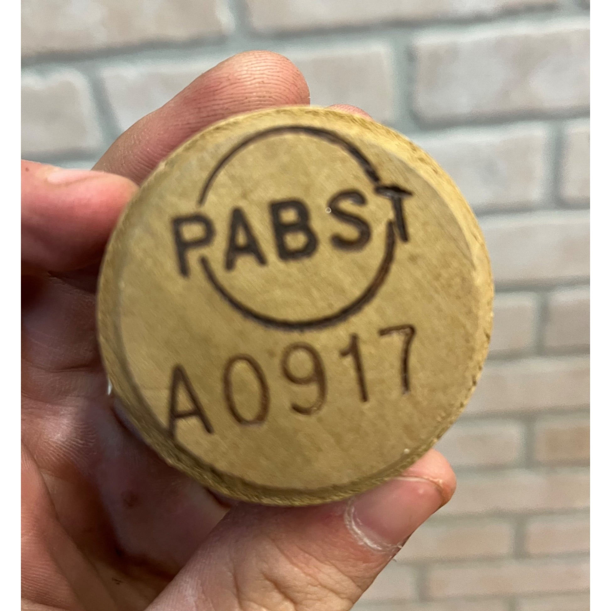 Vintage Pre-Prohibition Pabst Blue Ribbon Beer Barrel Keg Stopper Bung -- Blue