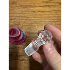 Vintage Cranberry Opalescent Hobnail Cruet With Stopper