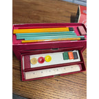 RARE Vintage 1930s Child's Travel Themed Pencil Set Railroad Airline TWA Ships