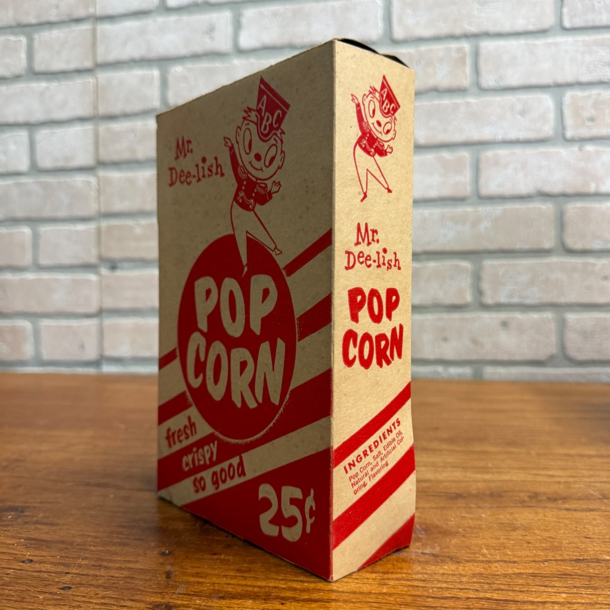 Vintage 1950s Mr. Dee-lish 25 Cent Movie Popcorn Box Drive In Theater