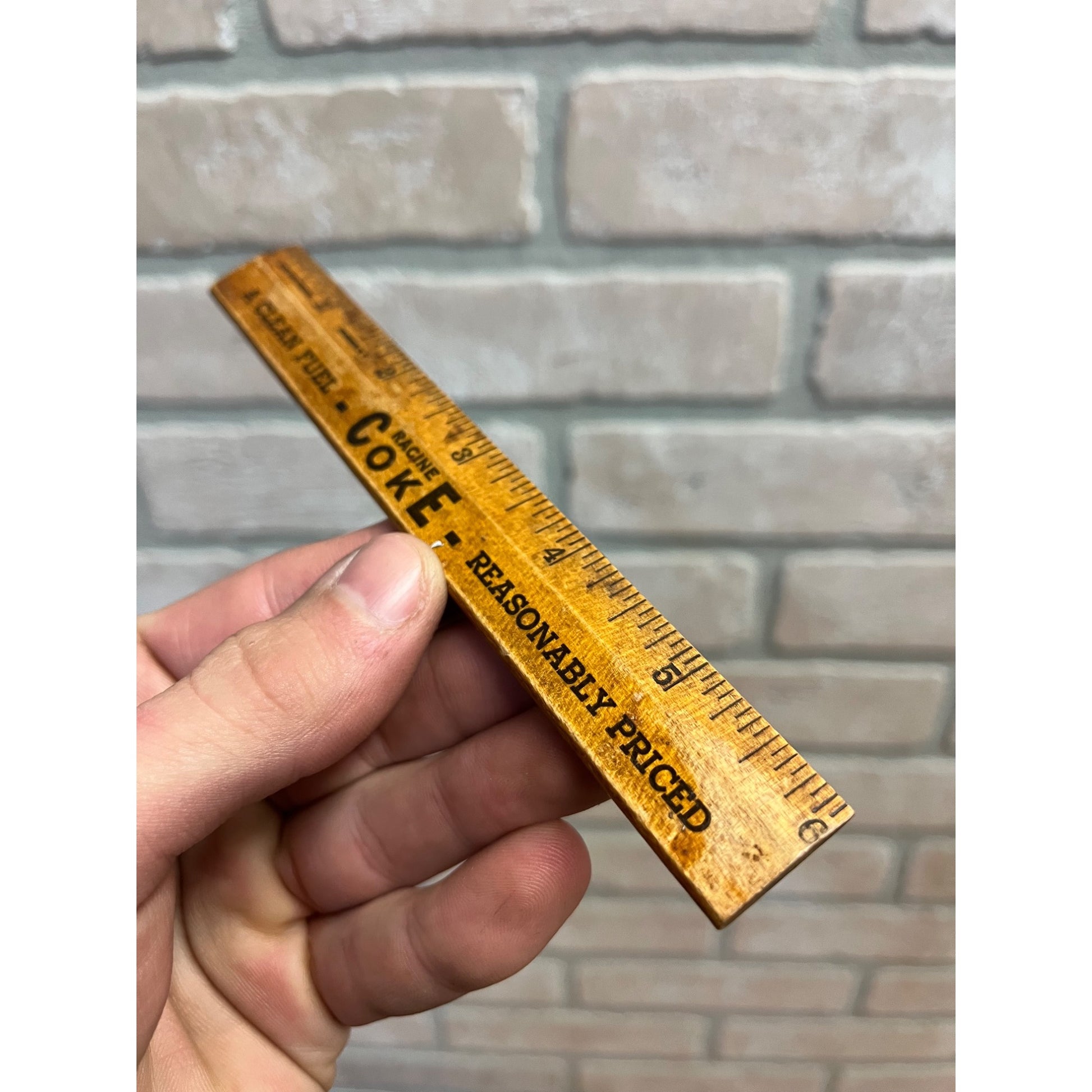 Vintage Racine Wisconsin Coke Coal Advertising Wooden 6" Ruler