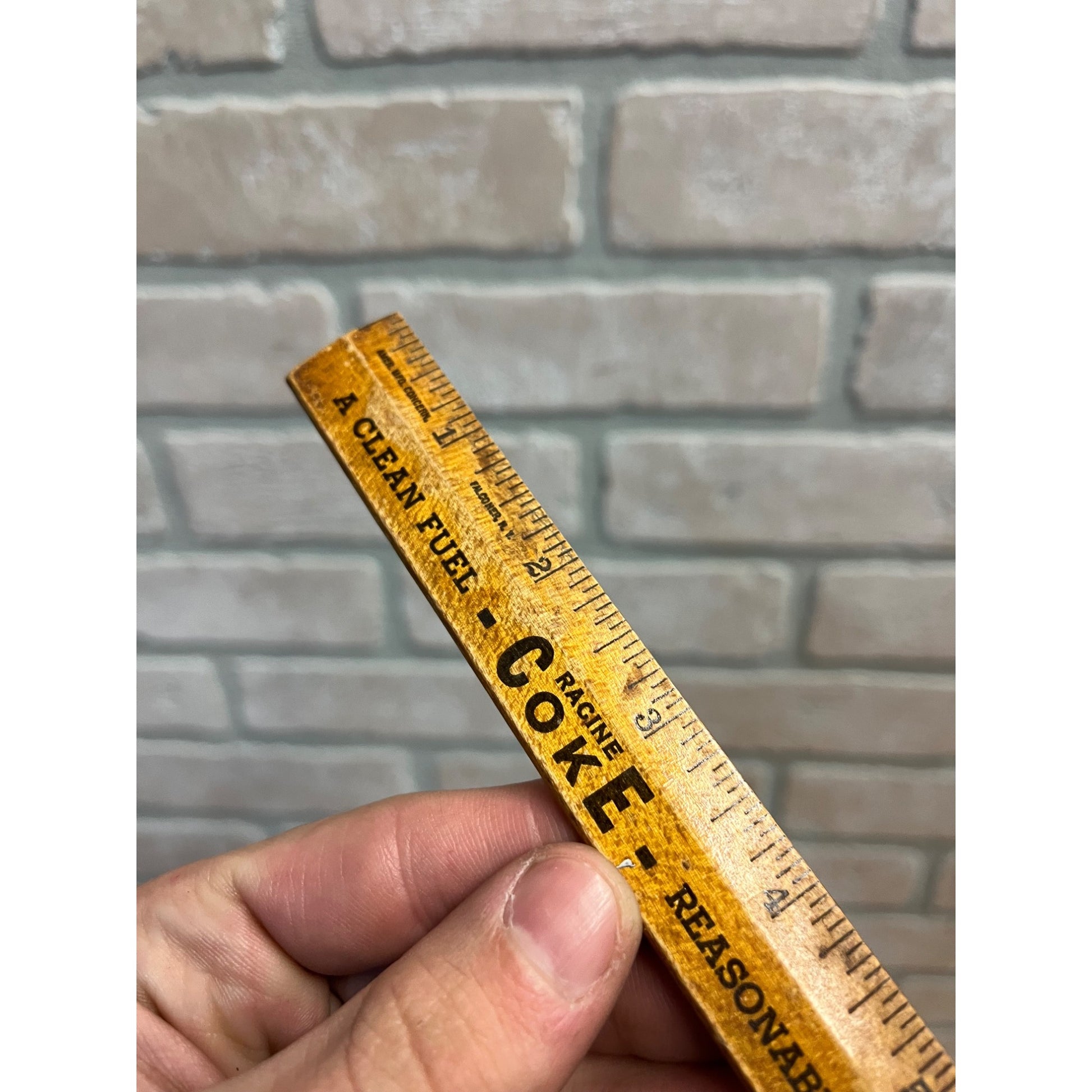 Vintage Racine Wisconsin Coke Coal Advertising Wooden 6" Ruler
