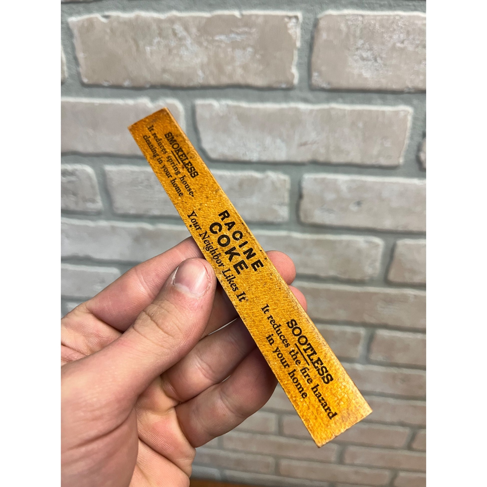 Vintage Racine Wisconsin Coke Coal Advertising Wooden 6" Ruler