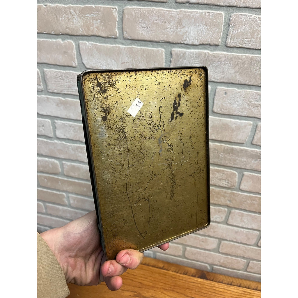 Vintage 1920s Omar Cigarettes Turkish Blend Tobacco Tin Hinged 8.5" x 6"