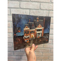 Vintage Halloween Haunted House 1992 Wooden Puzzle Tray Linda Nelson Stocks Ghosts