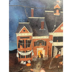 Vintage Halloween Haunted House 1992 Wooden Puzzle Tray Linda Nelson Stocks Ghosts