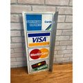 Vintage 1996 Visa Mastercard Credit Card Double Sided Flange Metal Sign