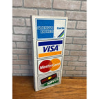 Vintage 1996 Visa Mastercard Credit Card Double Sided Flange Metal Sign