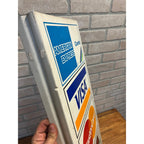 Vintage 1996 Visa Mastercard Credit Card Double Sided Flange Metal Sign